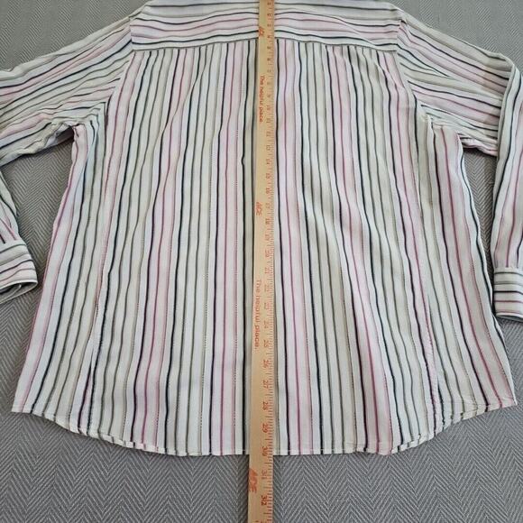 Calvin Klein Shirt Men's XXL Striped Textured Long Sleeve Y2K Boho Modern Fit - Picture 10 of 14